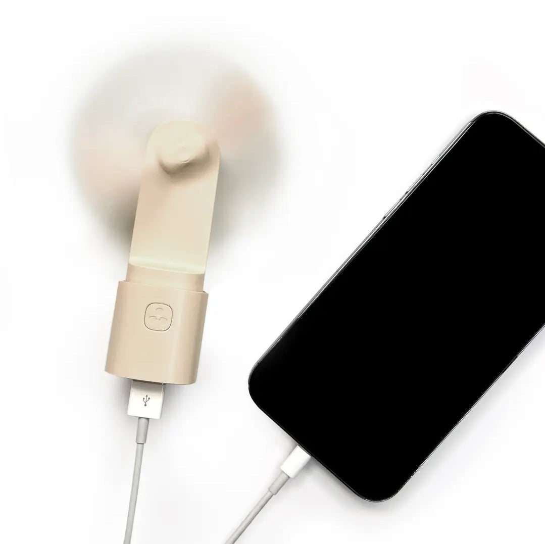 Easy Breezy Portable Fan + Power Bank (Tan/Natural)