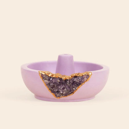 Amethyst Quartz Geode Incense Holder