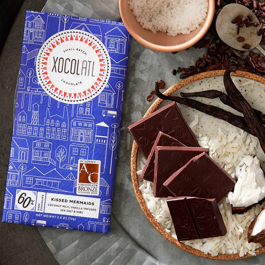 Kissed Mermaids: 60% Dark Chocolate with Coconut Milk