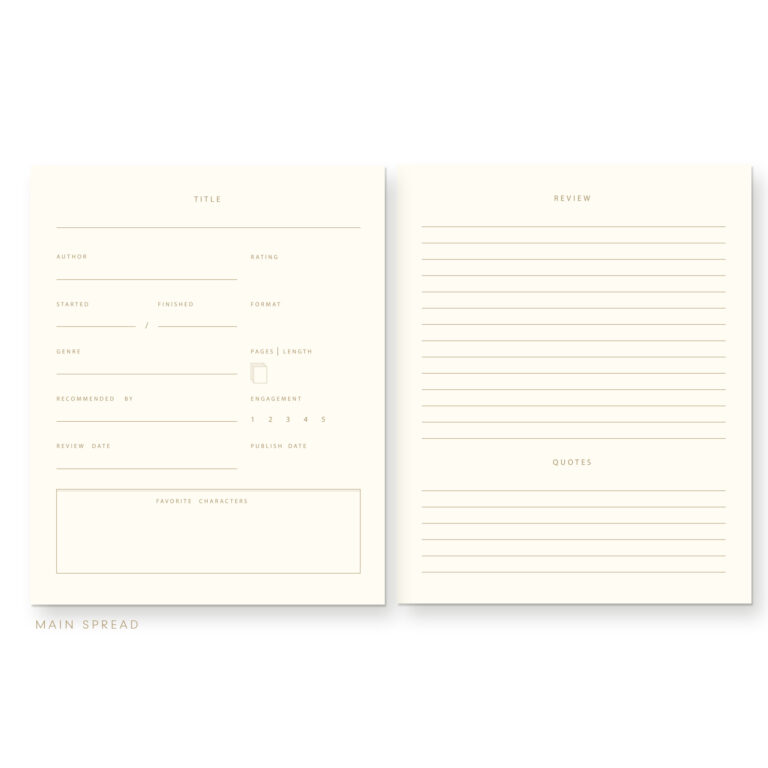 Read and Reviewed Book Log Reading Journal